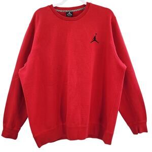 Y2K Jordan Jumpman Red & Black Pullover Crewneck Sweater Men’s Sz XXL Sportswear
